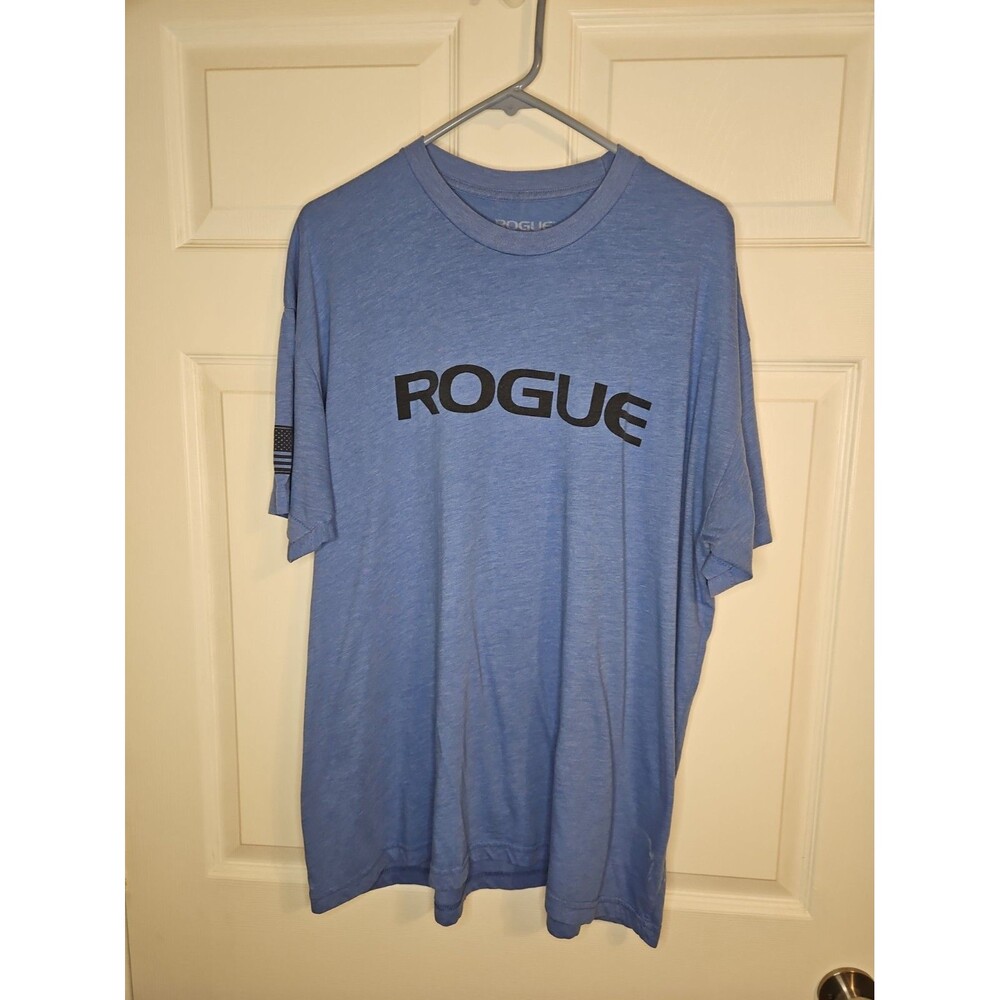 Rogue Fitness T Shirt Mens Size 2XL XXL Blue Shirt Soft CrossFit Short Sleeve